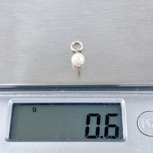 Petite White Pearl Dangle Charm | Vintage Sterling Silver 925 - Picture 6 of 6